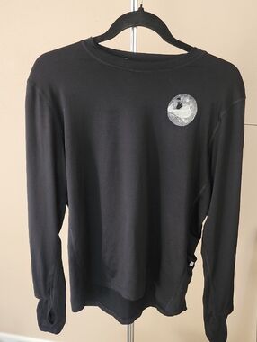 Nike Running Dri Fit Black Long-Sleeve Crewneck Shirt with Silver Moon Patch